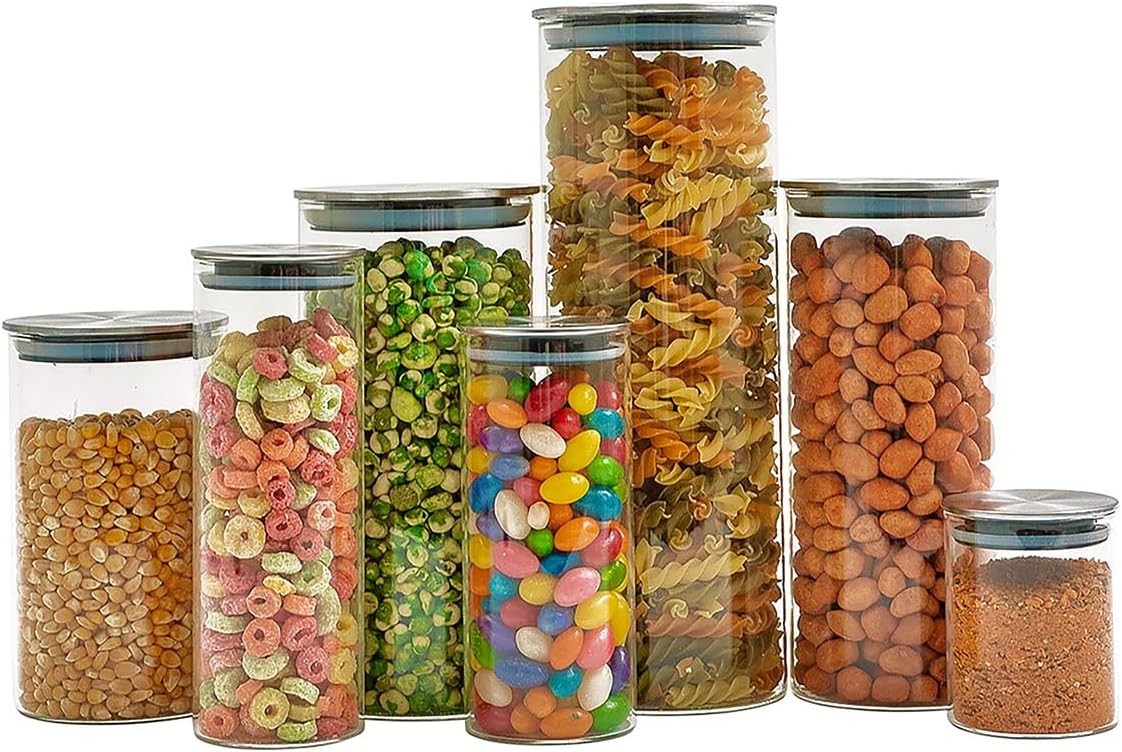 Kit 7 potes de vidro